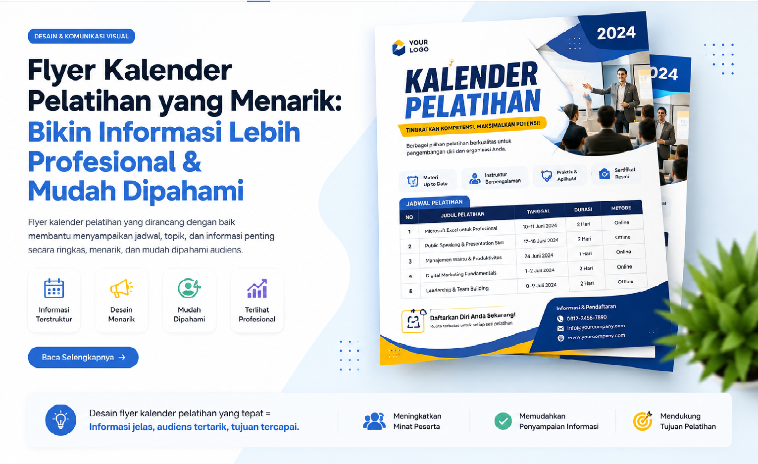 Flyer Kalender Pelatihan yang Menarik : Bikin Informasi Lebih Profesional & Mudah Dipahami
